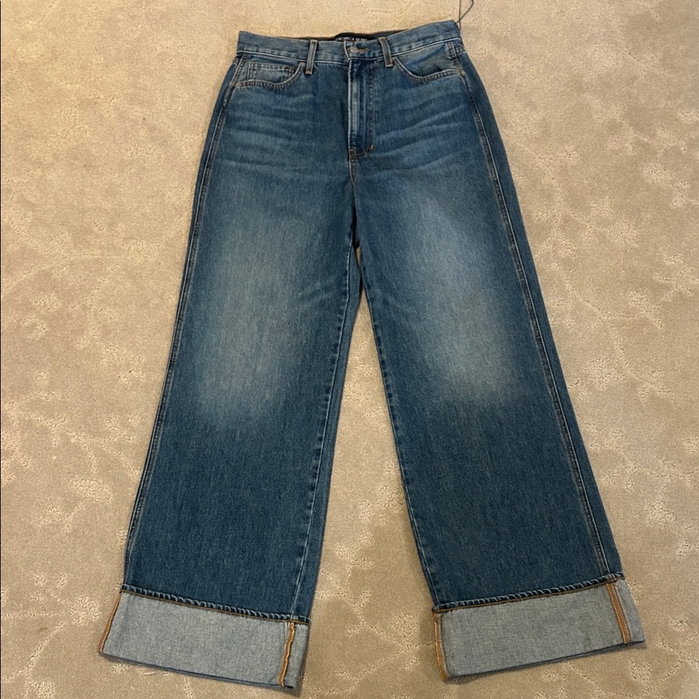 Veronica Beard Taylor Relaxed Wide Leg High Rise Rebel Stone Wash NWOT jeans